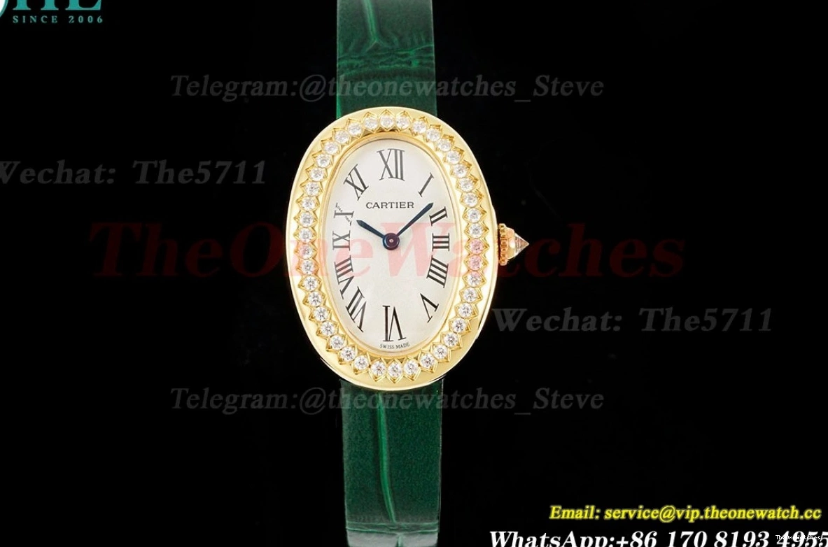 Baignoire LE Dia Ladies YG Green Dial Quartz AF 31mm White 0407